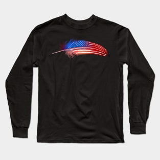 Native American Veteran Flag Day Feather for July 4th Long Sleeve T-Shirt